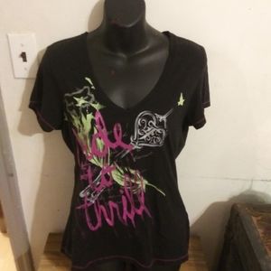 V neck slim fit Womens Fox T-shirt size medium